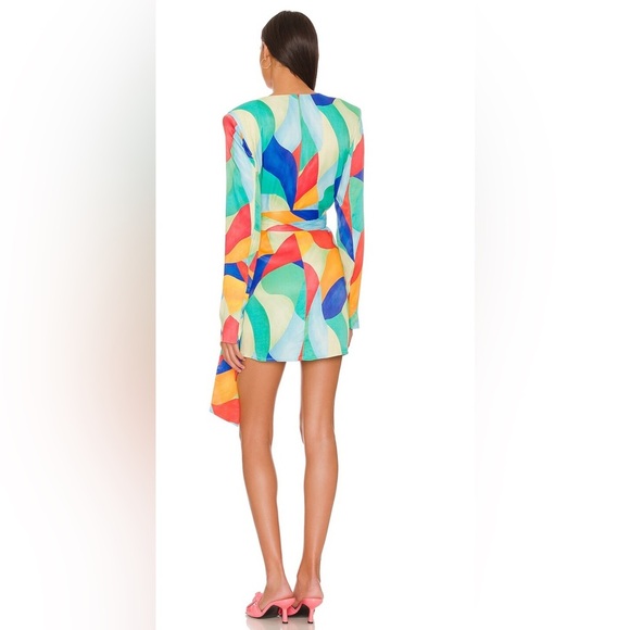 WeWoreWhat Vibrant Blue and Green Mini Dress - Picture 2 of 10